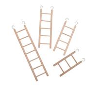 Ciieeo 4 Pièces Échelle en Bois pour Perroquets Suspendu pour Cage d'oiseaux, Améliore Les Capacités Motrices et Stimule l'esprit des Perroquets