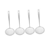 Ciieeo 4 pièces Écumoire Fine Acier Inoxydable avec Longue Poignée Ergonomique Tamis pour Écumer Mousse et Graisses Ustensile Multifonction pour Friture et Cuisson Au Wok