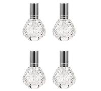 Ciieeo 4 Pièces Flacons de Parfum Rechargeables en Verre 15ml Atomiseur en Aluminium Argenté Léger Pratique Rangement Transport la Maison Voyage