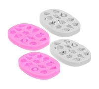 Ciieeo 4 pièces Kit de Moules Silicone pour Fondant et Sucettes Moules Glace et Donuts pour Décoration Gâteau Pâte à Sucre Chocolat et Bonbons Facile à Démouler et Nettoyer Silicone