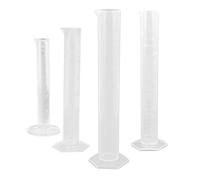 Ciieeo 4 Pièces Lot de Cylindres Gradués Plastique Base Stable Surface Antiadhésive pour Mesures Précises Graduation Claire pour Laboratoire et Usage Quotidien