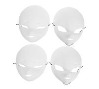 Ciieeo 4 Pièces Masques Renard Blancs Mats Non Peints PVC pour Diy et Confortables Adaptés Aux Halloween Cosplay et Mascarade