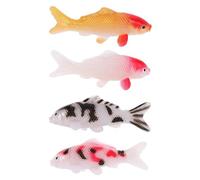 Ciieeo 4 Pièces Mini Sculpture de Poisson Koi Réaliste | PVC, Textures et Couleurs Intenses, Décor sans Entretien pour Bols, Projets DIY et Univers Féerique
