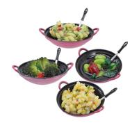 Ciieeo 4 Pièces Modèles de Nourriture Artificielle pour Cuisine Miniature Jouets Éducatifs Simulations de Repas Fried Rice Légumes pour Décoration de Maison de Poupée et Activités
