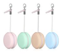Ciieeo 4 Pièces Nettoyeur Écran Créatif Macaron Lingettes Décoratives avec Pendentifs Nettoyage pour Téléphone Portable Tablette Ordinateur Accessoires Colorés Bleu Vert Rose Kaki