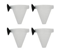 Ciieeo 4 Pièces Nourrisseur Gobelet pour Poissons, Gobelet pour Nourrir Terre, Plastique Blanc, Design Creux, Ventouse, pour Aquarium, Terre Rouges Couleur Aléatoire