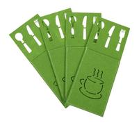 Ciieeo 4 Pièces Paquet à Couverts Housses de Protection pour Couverts Vert en Feutre, Lot de Rangement pour Fourchettes et Couteaux, Décoration de Table Festive