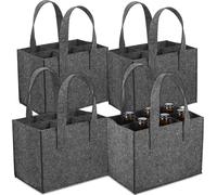 Ciieeo 4 Pièces Paquet Porte-Bouteilles en Feutre Réutilisable Séparateur Amovible, Poignée Pratique, Capacité, pour Shopping et Camping