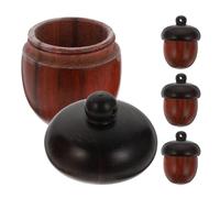 Ciieeo 4 Pièces Pendentif en Bois de Gland avec Trou Suspendu pour Fabrication de Bijoux Diy, Accessoire Polyvalent et Décoratif pour Bracelet ou Collier en Atelier Créatif