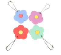 Ciieeo 4 pièces Set de Couvre-clés Fleurs PVC Souple Protection Clé Maison Vert Bleu Orange Identification Facile