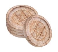 Ciieeo 4 Pièces Set de Porte-Bougies Pentagramme pour Rituel Plateau Brûleur Style Ferme Support Bougie Chauffe-Plat pour Cérémonie