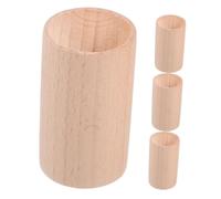 Ciieeo 4 pièces Socle Bois pour Huiles Essentielles Support Cylindrique Arrondi pour Diffuseur Aromathérapie Base Stable pour Bouteilles Huile Décor Maison et Mariage Couleur Kaki