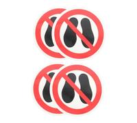 Ciieeo 4 pièces Stickers Sol Interdiction de Marcher Autocollants Avertissement Étanches Haute Visibilité pour Intérieur Extérieur Sécurité Publique