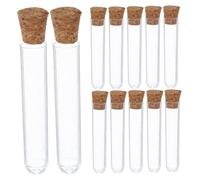 Ciieeo 40 pièces Tubes Essai Plastique Transparent avec Bouchon Liège Eprouvettes pour Laboratoire Stockage Échantillons Projets Créatifs et Fêtes Scientifiques