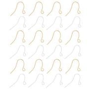 Ciieeo 400 Pièces Crochets Fabrication de Bijoux, Crochets de Boucles D'oreilles Faits Main Soi-même, Alliage de Zinc et Silicone, avec Bouchons D'oreille Transparents, Lot pour DIY