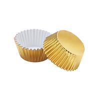 Ciieeo 400 Pièces Lot de Caissettes Muffins Aluminium Renforcé Moules à Cupcakes Petits Gâteaux Liners Antiadhésifs pour et Pâtisserie Or