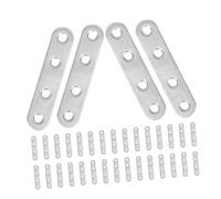 Ciieeo 40pièces Équerre De Fixation Plate Acier Inoxydable Plaque De Réparation Droite Argentée Support pour Étagères Et Meubles