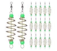 Ciieeo 48 Pièces Piège à Appâts de Pêche en Acier au Carbone avec Perles Lumineuses Forme Olive, Support de Mangeoire Pratique pour Amis et Famille en Plein Air