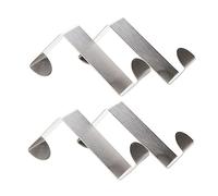 Ciieeo 4pièces Crochet Porte Arrière Acier Inoxydable Multifonction Patère Murale Pour Clés Vêtements Et Accessoires Suspension Sans Perçage Pour Cuisine Salle De Bain Et Placard Argent