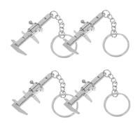 Ciieeo 4pièces Mini Pied à Coulisse Clé USB Acier Inoxydable Outil De Mesure Précis Multifonction Porte-clés Portable Argenté pour Hommes Et Femmes