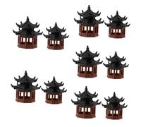 Ciieeo 5 Ensembles Micro Gazebo Paysager Gonflable Pagode Miniature Piscine Terrarium Étang Solaire Dinosaure Chauffage Cool Pavillon Réservoir Récif Écumoire Boîte Plastique 4 Pièces * 5