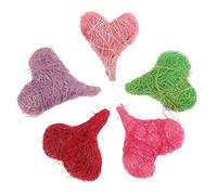 Ciieeo 5 Ensembles Ornements De Vase À Fleurs Boule De Rotin d'amour Pièce Maîtresse De Coeur De Mariage Décor Saint-Valentin Décorations De Fleurs Artisanat Soie De 5 Pièces * 5
