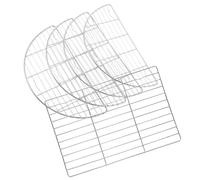 Ciieeo 5 Pièces Barbecue Grill Mesh Set Acier Inoxydable Cuisson Ronde et Carrée pour Cuisson Plein Air Rôtissage et Vapeur Support Anti-Goutte pour Barbecue et Four