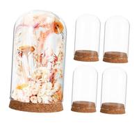 Ciieeo 5 Pièces Couvercle en Verre de liège Grands Pots sucrés Pot de Vide air vitrine décoration Lustre Rose Artificielle Couverture de Fleurs éternelles en Verre Un Verre