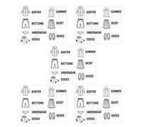 Ciieeo 5 Pièces étiquettes de pépinière autocollants muraux autocollants de commode Décoration de la garde-robe Vêtements décalcomanies pvc Black