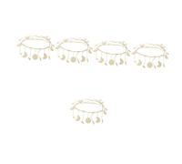 Ciieeo 5 Pièces Fil de Perles en Bois Lune Porte-Photo de noël Lunettes de Para bureautique Accessoires Portant Mural guirlandes de Perles avec Clip décor de perlé