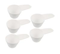 Ciieeo 5 Pièces Lot de Cuillères Doseuses Plastique Cuillères à Café Ergonomiques pour Poudre Grains Sucre et Épices Ustensiles de Cuisine et Faciles à Nettoyer Blanc