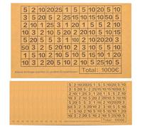 Ciieeo 50 Autocollants Numériques pour Tirelire Autocollants pour Boîte à Monnaie Beige Résistants à L'usure Suivi Précis des Économies en Euros Compatibles Boîte de Stockage