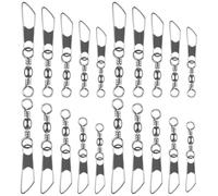 Ciieeo 50 Connecteurs de Pêche en Métal à Hameçon, Émerillons Roulants Pivotants Taille 6 à 14, Accessoires pour Matériel Pêcher Carpe, Connecteur de Ligne de Pêche en Eau Douce et Salée