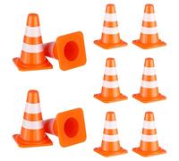 Ciieeo 50 Mini Cônes de Signalisation, Petits Cônes de Sécurité Routière avec Mini Panneaux de Signalisation, Jeu de Construction Éducatif pour Enfants, Jeu de Rôle Interactif en Famille