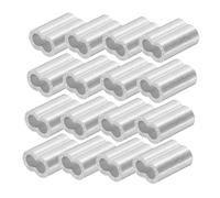 Ciieeo 50 Pièces de bague à sertissage en aluminium CRIMPSCHLAUFE D'ALUMINUM Corde Crimp Double manches double Manchette à corde métallique en aluminium crimpzange Argent