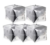 Ciieeo 5pièces Ballons Cubes Aluminium Folie Décorations De Fête Thème Accessoires Pour Événements Argentés