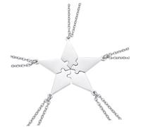 Ciieeo 5pièces Collier Puzzle Amitié Avec Pendentif à Cinq Branches Ensemble De Colliers De Famille Et Amis Accessoires De Bijoux Mode