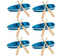 Ciieeo 6 Ensemble Maquette De Bateau Résine Bateau Et Pagaies Accessoire De Simulation Océan Décoration De Micro-Paysage Jouet De Maquette De