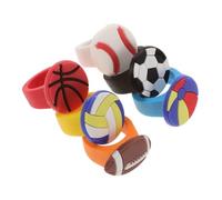 Ciieeo 6 Pièces Bagues PVC Thème Ballon pour et Garçons Anneaux Confortables pour Fête Accessoires