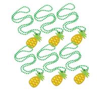 Ciieeo 6 Pièces collier de fête hawaïenne prix du carnaval de l'école collier à breloques ananas Favors de fête de shower collier sur le thème des fruits collier hawaïen Plastique