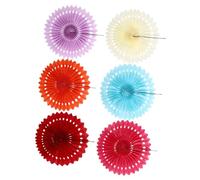Ciieeo 6 Pièces Décoration Fierté Disco Ventilateurs en Vrac Heureux Anniversaire Rond Décoratif Pendaison Mur Vie Mariage Virer Faire La Fête À Thème Gland Accessoires Photo Papier