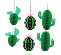 Ciieeo 6 Pièces Décorations de Table Cactus Miel pour Fête Anniversaire Centre de Table Suspendu Accessoires de Décoration