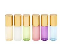 Ciieeo 6 Pièces Flacon Roll-on Verre 5ml Portable et Rechargeable, Bouteille Huile Essentielle Étanche, Pratique pour Voyage et Paquet à Main