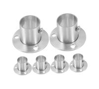 Ciieeo 6 pièces Lot de Supports Acier Inoxydable pour Tringle de Rideau Armoire Base Flasque Renforcée pour Fixation Stable de Tube Bride Haute Résistance pour Tube Rond de Penderie et