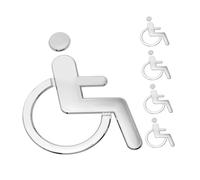Ciieeo 6 pièces Plaque de Porte Toilette Handicapée Signalétique Wc Accessible avec Symbole pour Hôpitaux Hôtels et Bâtiments Commerciaux et Visible