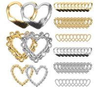 Ciieeo 60 Breloques à Ongles de Cœur, Décorations Kawaii pour Nail Art, Accessoires Manucure Mignons en Métal Creux, Lot 60 Pièces pour Ongles Naturels et Faux, pour Fêtes et Usage