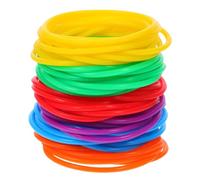 Ciieeo 60 Pièces Lot de Bracelets Silicone Multifonctions pour Cheveux et Poignet Élastiques Colorés Lumineux Accessoires pour Fêtes Halloween Noël Disco
