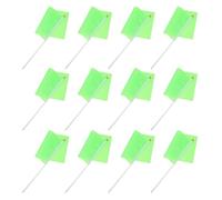 Ciieeo 60 Pièces Mini Drapeaux Verts Légers en Tissu et Plastique pour Décoration DIY et Marquage Pelouse, Petits Drapeaux à Main pour Garçon et Filles