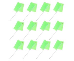 Ciieeo 60 Pièces Mini Drapeaux Verts Légers en Tissu et Plastique pour Décoration DIY et Marquage Pelouse, Petits Drapeaux à Main pour Garçon et Filles