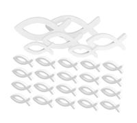 Ciieeo 66pièces Décoration Poisson Bois Creux Lot pour Baptême Bords Lisses Accrocher Facilement Ornements Maison Bureau